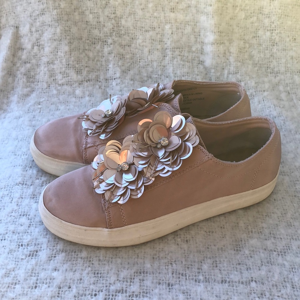 Steve Madden Rose Satin Sneakers with Jewels 8.5